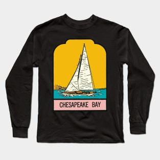 Vintage Style Chesapeake Bay Decal Long Sleeve T-Shirt